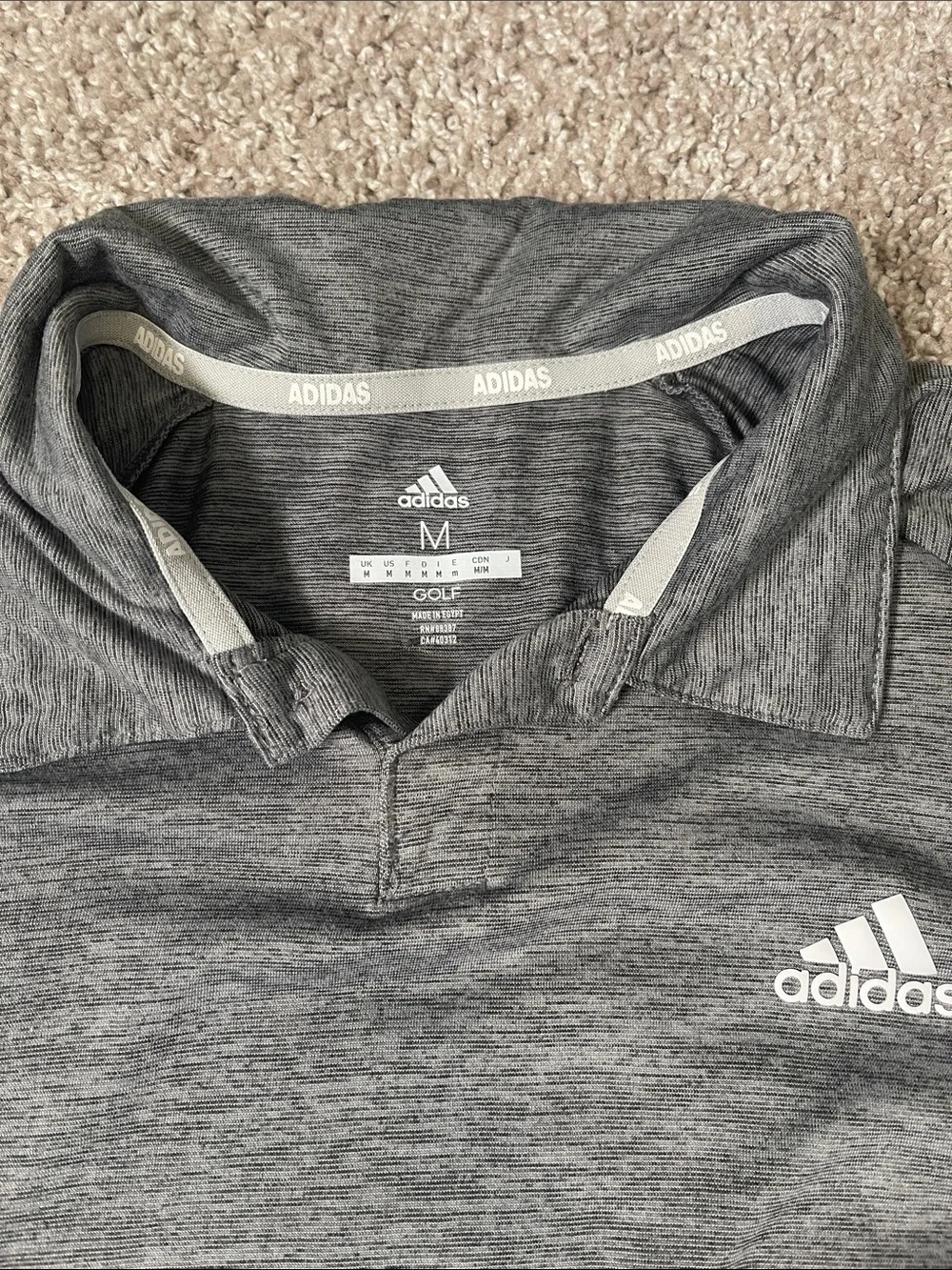 adidas Men's Heather Gray Performance Golf Polo